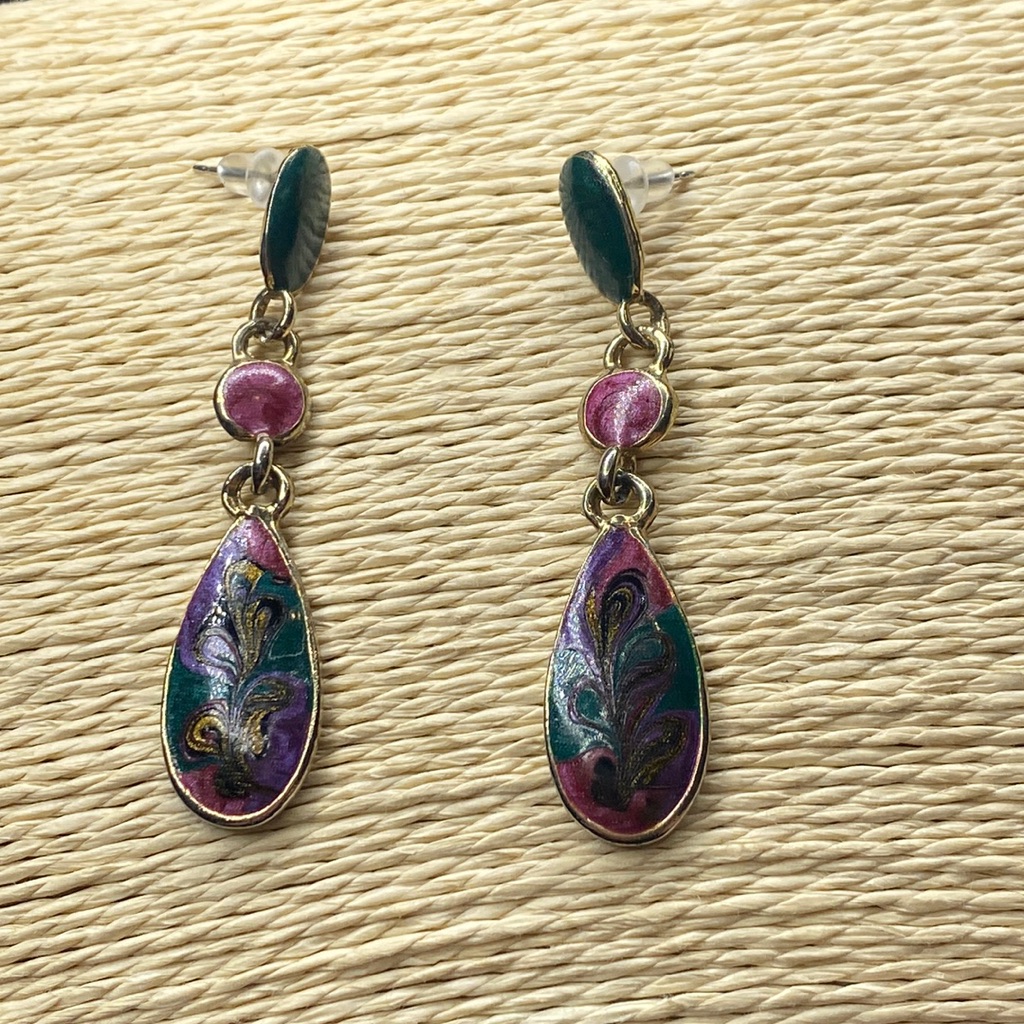Vintage Enamel Drop Dangle Y2k Earrings 15$